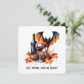 ハロウィンの恐怖を満喫しよう!秋のハロウィン バットとワイン シーズンカード (スタンド正面)