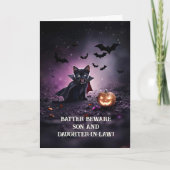 ハロウィンの息子と妻の娘が可愛い カード (正面)