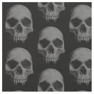 ハロウィンの悪賢いスカル ファブリック
