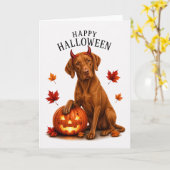 ハロウィンの悪魔の犬 ヴィズラ カード (黄色い花)