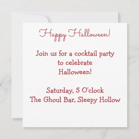 ハロウィンの悪魔 招待状 (裏面)