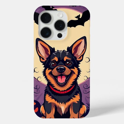 ハロウィンの情景にいるかわいい犬 Case-Mate iPhoneケース (裏面)