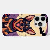 ハロウィンの情景にいるかわいい犬 Case-Mate iPhoneケース (裏面 (横))