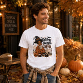 ハロウィンの愉快な音楽教師の魔女はコーヒーが必要 Tシャツ
