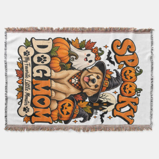 ハロウィンの愛犬家 スケルトンの犬好きママ スローブランケット
