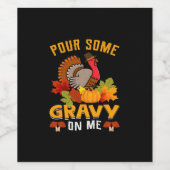 ハロウィンの感謝の気持ちを私に幾つかの肉汁を注ぐ ワインラベル (シングルラベル)