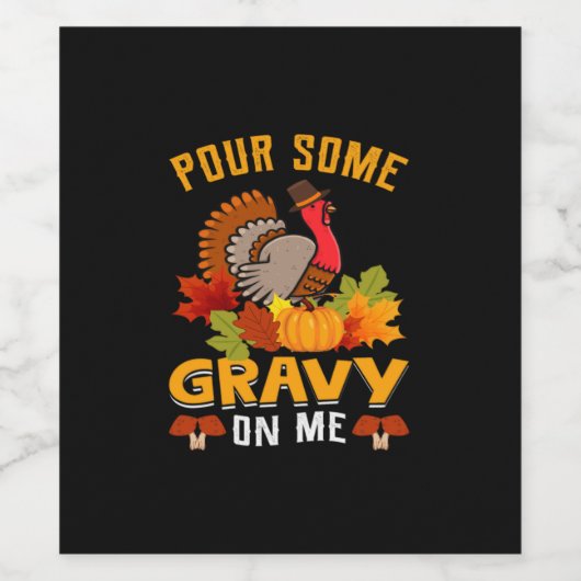 ハロウィンの感謝の気持ちを私に幾つかの肉汁を注ぐ ワインラベル (シングルラベル)