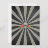 ハロウィンの招待のスカルのバラの赤いサーカスのパーティー 招待状 (裏面)