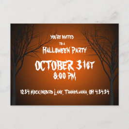 ハロウィンの招待状の郵便はがき 案内ポストカード