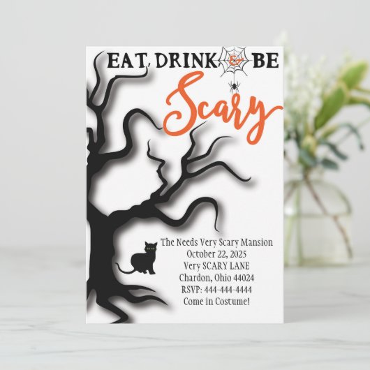 ハロウィンの招待状は恐いです食べましたり、飲みましたり、及び! 招待状 (スタンド正面)