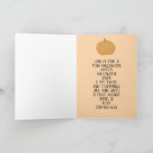 ハロウィンの招待状または挨拶の猫/幽霊 シーズンカード (内部)