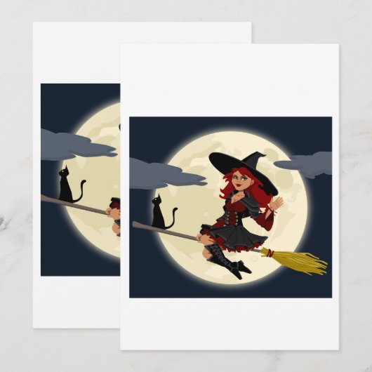 ハロウィンの招待状 招待状 (正面/裏面)