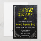ハロウィンの招待状 食べたり飲んだりして怖がろう 招待状 (正面/裏面)