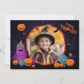 ハロウィンの挨拶とカスタムフォトカード カード (正面)