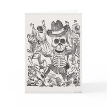 ハロウィンの挨拶状を引くスカルインク