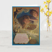 ハロウィンの挨拶状 カード (黄色い花)