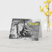 ハロウィンの挨拶状-死神の版木、銅版、版画 カード (黄色い花)