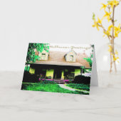 ハロウィンの挨拶 カード (黄色い花)