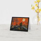 ハロウィンの挨拶、カード、魔法使い、ハロウィーンのカボチャのちょうちん カード (黄色い花)