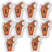 ハロウィンの数字 シール (正面)