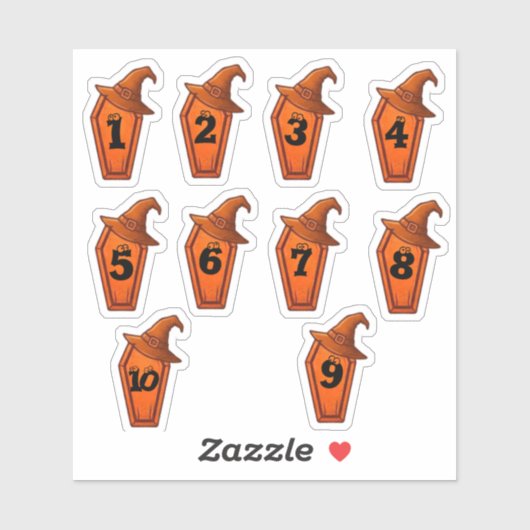 ハロウィンの数字 シール (シート)