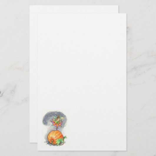 ハロウィンの文房具 便箋 (正面/裏面)