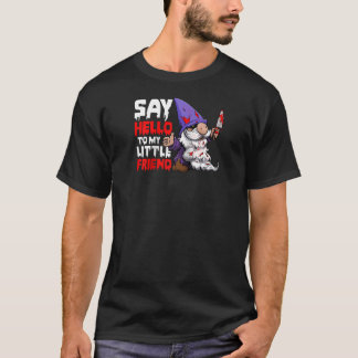 ハロウィンの日の男性のための小さな友達に挨拶しよう セ Tシャツ