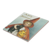 ハロウィンの旧式のすてきで小さい魔法使い タイル (側面)