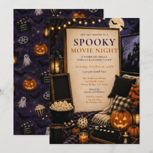 ハロウィンの映画夜 招待状
