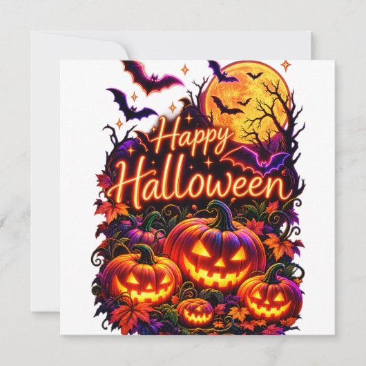 ハロウィンの暗いデザイン 招待状 (正面)