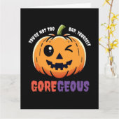 ハロウィンの最も楽しい日のひとつがあなたにとって特別な日なら、この「あなた自身、かなりイケてる、ゴア カード (黄色い花)