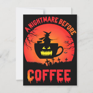 ハロウィンの最高に楽しいコーヒー - スプーキーなブレンドとカフェインの楽しみ ポストカード