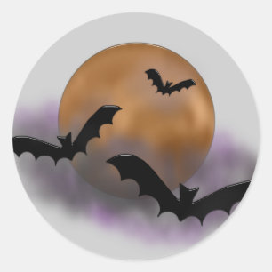 ハロウィンの月のステッカー ラウンドシール