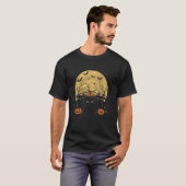 ハロウィンの月の猫 Tシャツ (正面フル)