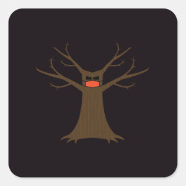 ハロウィンの木のフェイスマスク ステッカー