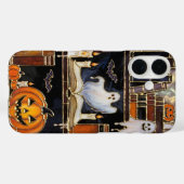 ハロウィンの本棚スマホケース 幽霊 カボチャ かわいいデザイン Case-Mate iPhoneケース (裏面 (横))
