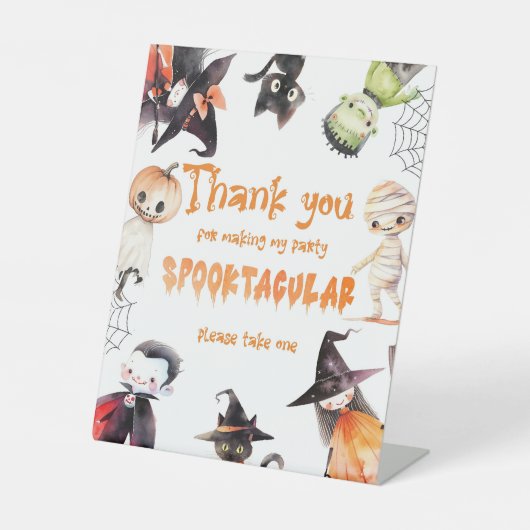 ハロウィンの来衣装パーティーありがとう 台座サイン (正面)