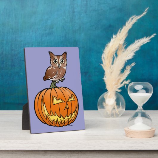 ハロウィンの東のアメリカオオコノハズク フォトプラーク (側面)