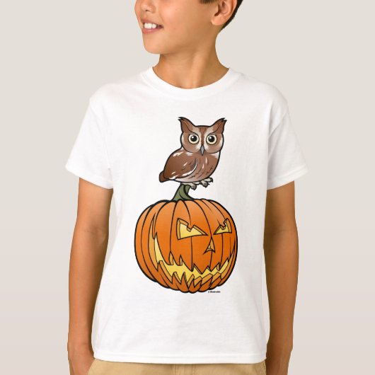 ハロウィンの東のアメリカオオコノハズク Tシャツ (正面)
