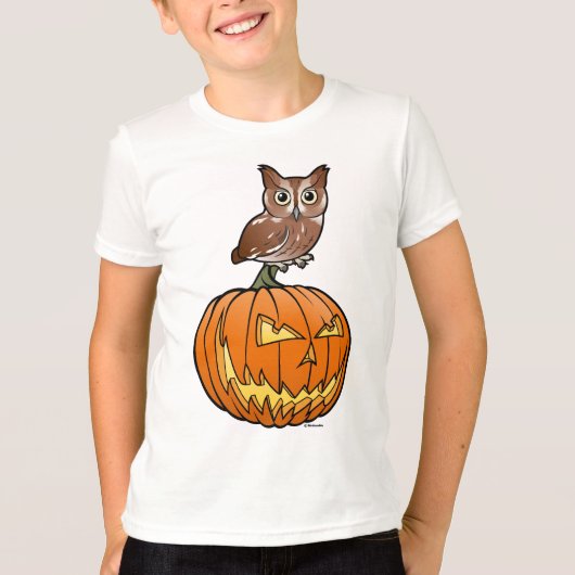 ハロウィンの東のアメリカオオコノハズク Tシャツ (正面)