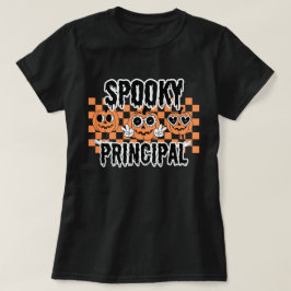 ハロウィンの校長先生 スプーキーな校長先生のカスタムデザイン Tシャツ