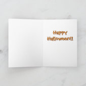 ハロウィンの案山子コスチュームのトラ猫 カード (内部)