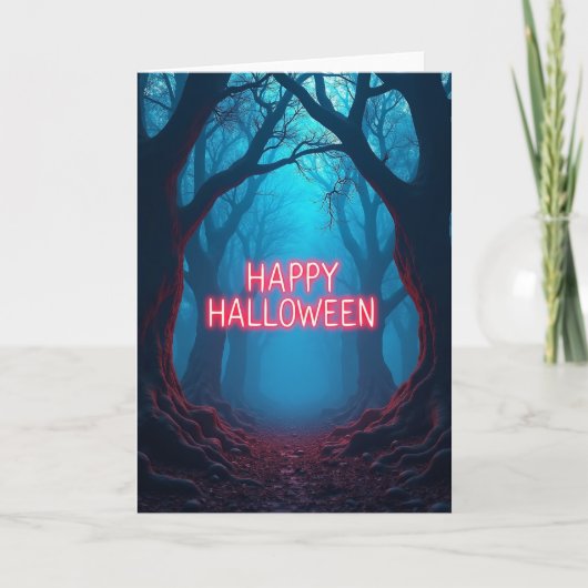 ハロウィンの森の小道カード カード (正面)