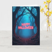 ハロウィンの森の小道カード カード (黄色い花)
