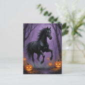 ハロウィンの森の黒馬 ポストカード (スタンド正面)