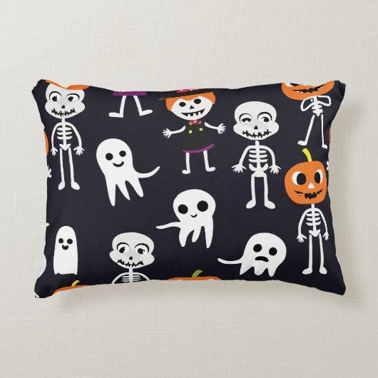 ハロウィンの楽しいと怖い アクセントクッション (正面)