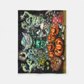 ハロウィンの楽しいアート フリースブランケット (正面)