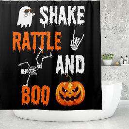 ハロウィンの楽しいシェイク ラトル ブー パンプキン シャワーカーテン