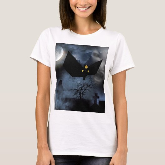 ハロウィンの楽しいスプーキーなデザイン Tシャツ (正面)