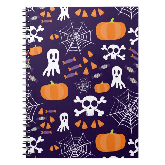 ハロウィンの楽しいパターン ノートブック (正面)